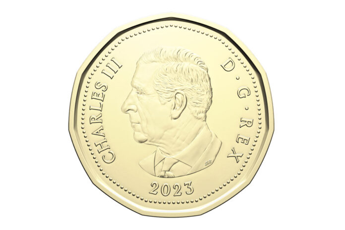 チャールズ国王の肖像が刻まれた1ドルコイン。Photo provided by Canadian Royal Mint